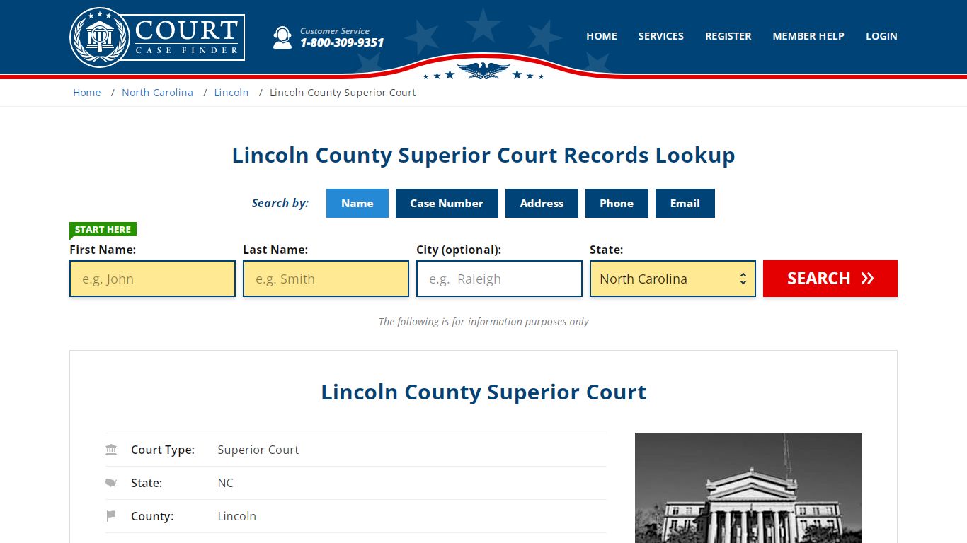 Lincoln County Superior Court Records Lookup - CourtCaseFinder.com