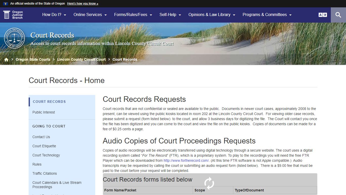 Court Records - Home - Oregon Judicial Department