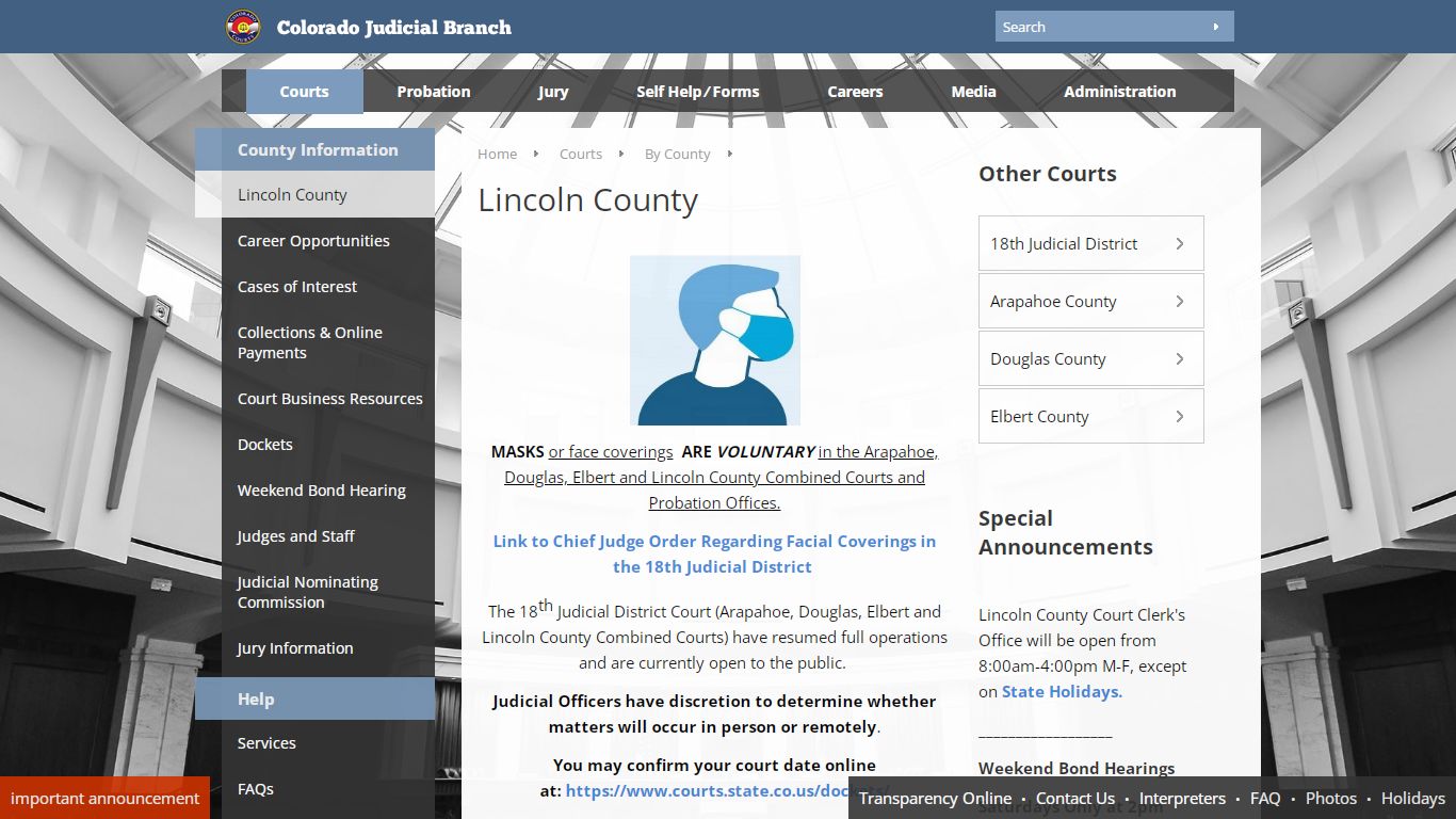 Colorado Judicial Branch - Lincoln County - Homepage